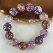 Above Average Grade Natural Amethyst Phantom Quartz Beads Bracelet 天然紫幽灵水晶手链 82.33g 17.5cm 16.4mm 14 Beads - Huangs Jadeite and Jewelry Pte Ltd