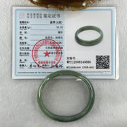 Type A Natural Oily Green Jadeite Oval Bangle 38.02g Inner Diameter 57.8mm 13.0 by 6.1mm (Very Slight Internal Lines) - Huangs Jadeite and Jewelry Pte Ltd