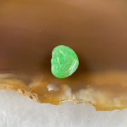 Type A Old Mine Full Green Jadeite Ruyi Charm Stone For Setting 0.35g 9.0 by 7.5 by 2.5mm - Huangs Jadeite and Jewelry Pte Ltd