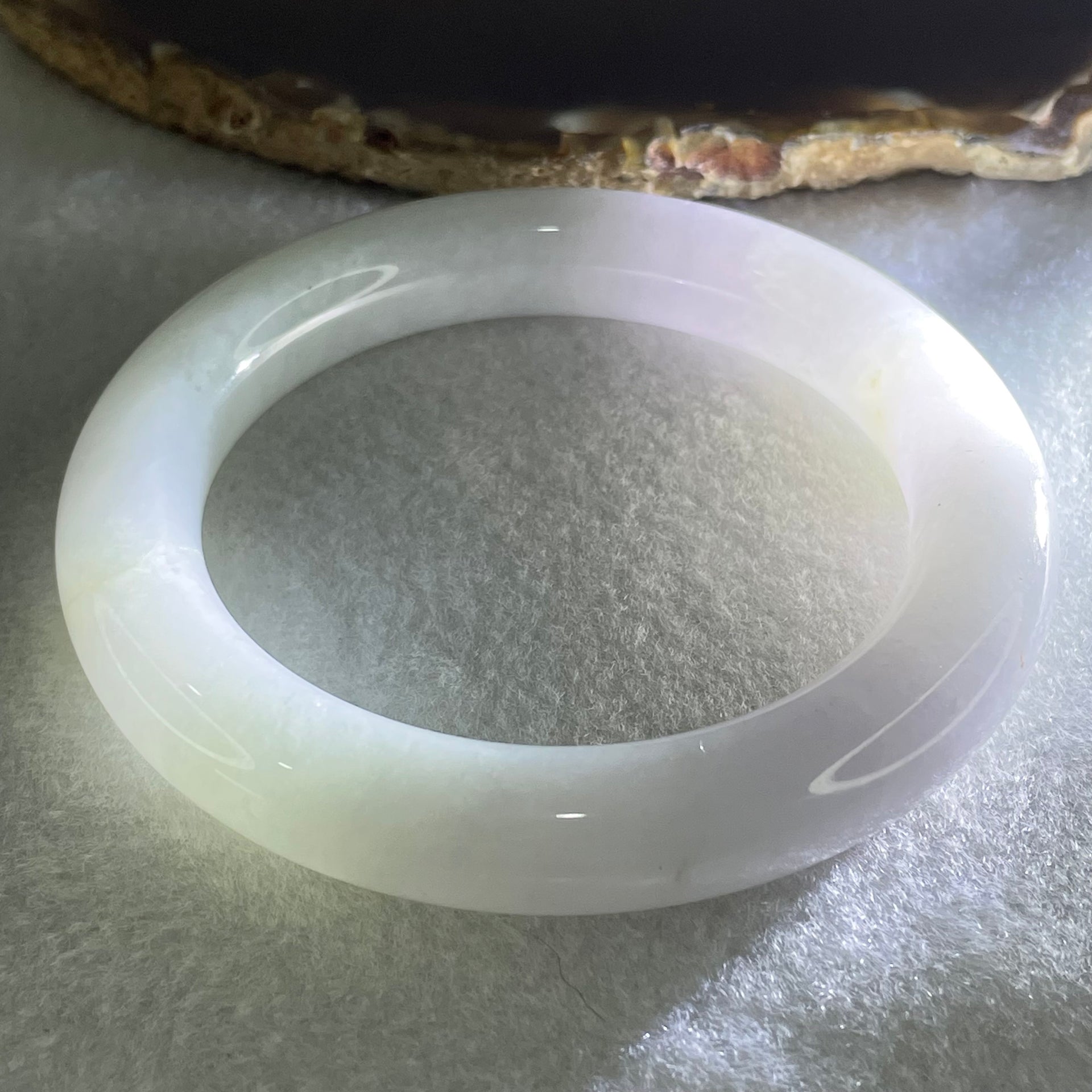 Type A Light Lavender and Light Green Jadeite Bangle 77.39g Inner Diameter 57.7mm 11.6 by 12.1mm (Internal Lines) - Huangs Jadeite and Jewelry Pte Ltd