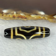 Natural Powerful Tibetan Old Oily Agate 3 Eyes Dzi Bead Heavenly Master (Tian Zhu) 三眼天诛 7.26g 39.4 by 11.2mm - Huangs Jadeite and Jewelry Pte Ltd