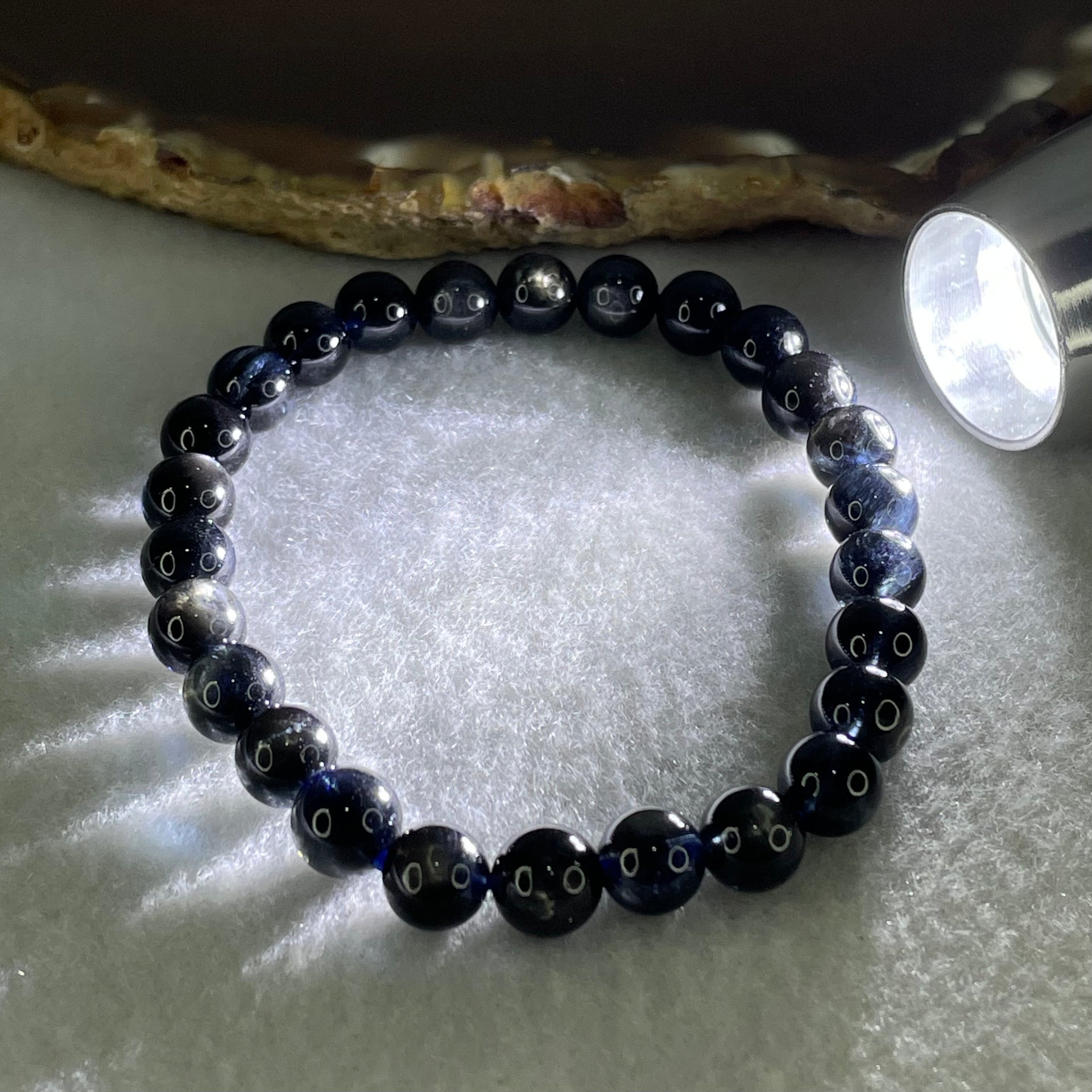 Good Grade Natural Devils Blue Beryl Aquamarine Beads Bracelet 13.10g 15.5cm 7.2mm 26 Beads - Huangs Jadeite and Jewelry Pte Ltd