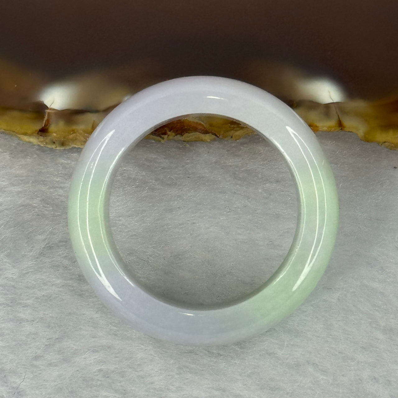 Type A Lavender and Green Jadeite Ring 14.74g 12.4 by 4.9mm US13.5 HK30.5 - Huangs Jadeite and Jewelry Pte Ltd
