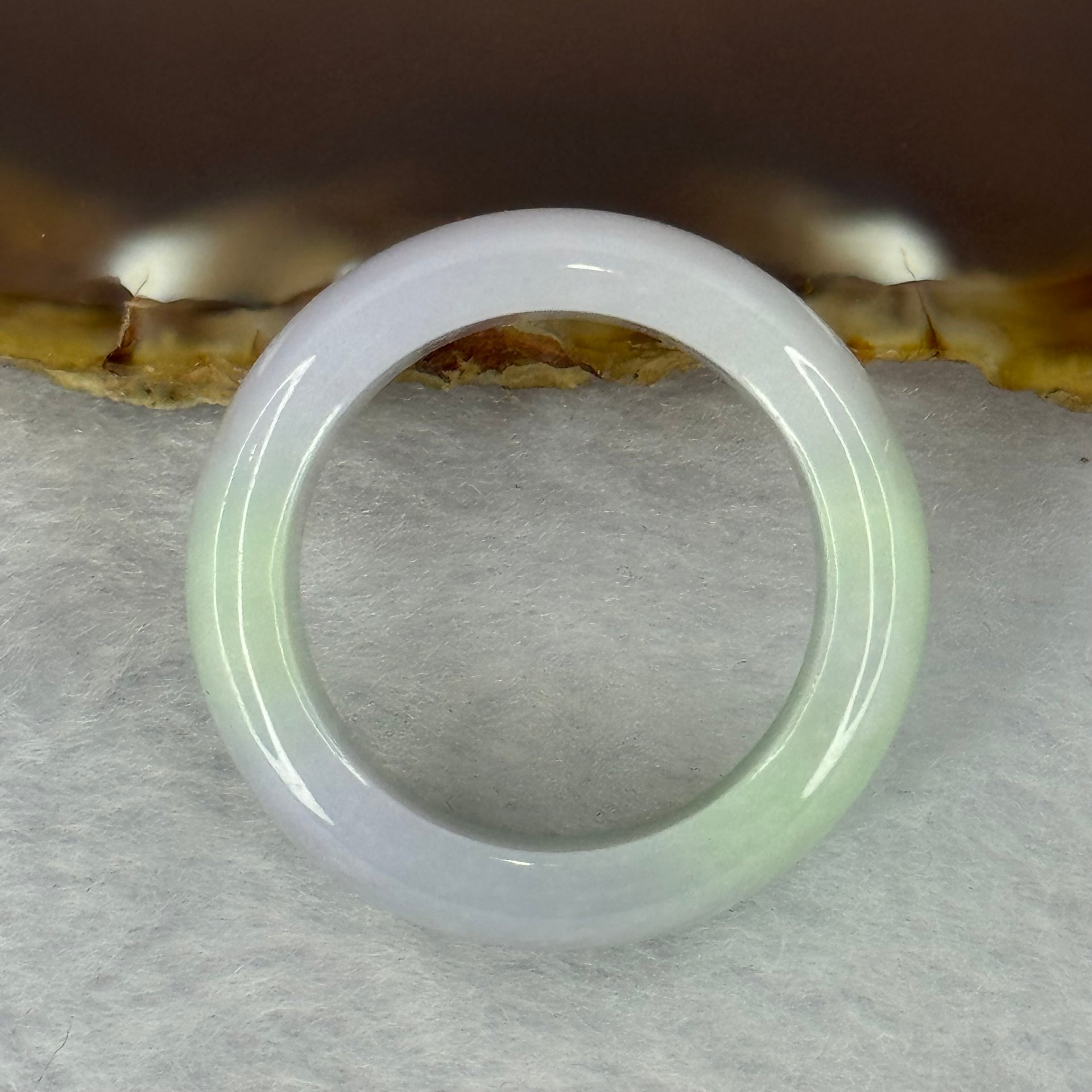 Type A Lavender and Green Jadeite Ring 14.74g 12.4 by 4.9mm US13.5 HK30.5 - Huangs Jadeite and Jewelry Pte Ltd