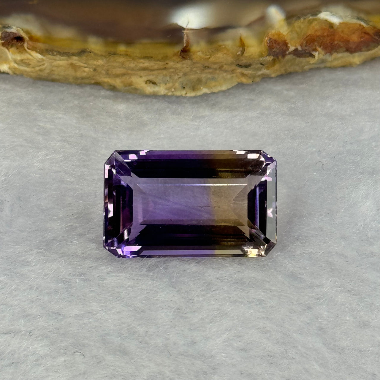 Natural Faceted Ametrine in Emerald Cut 10.46ct 17.4 by 10.8 by 7.3mm - Huangs Jadeite and Jewelry Pte Ltd