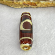 Natural Powerful Tibetan Old Oily Agate Sky Door Serenity 1 Eye Dzi Bead Heavenly Master (Tian Zhu) 一眼天诛 8.83g 37.6 by 12.0mm - Huangs Jadeite and Jewelry Pte Ltd