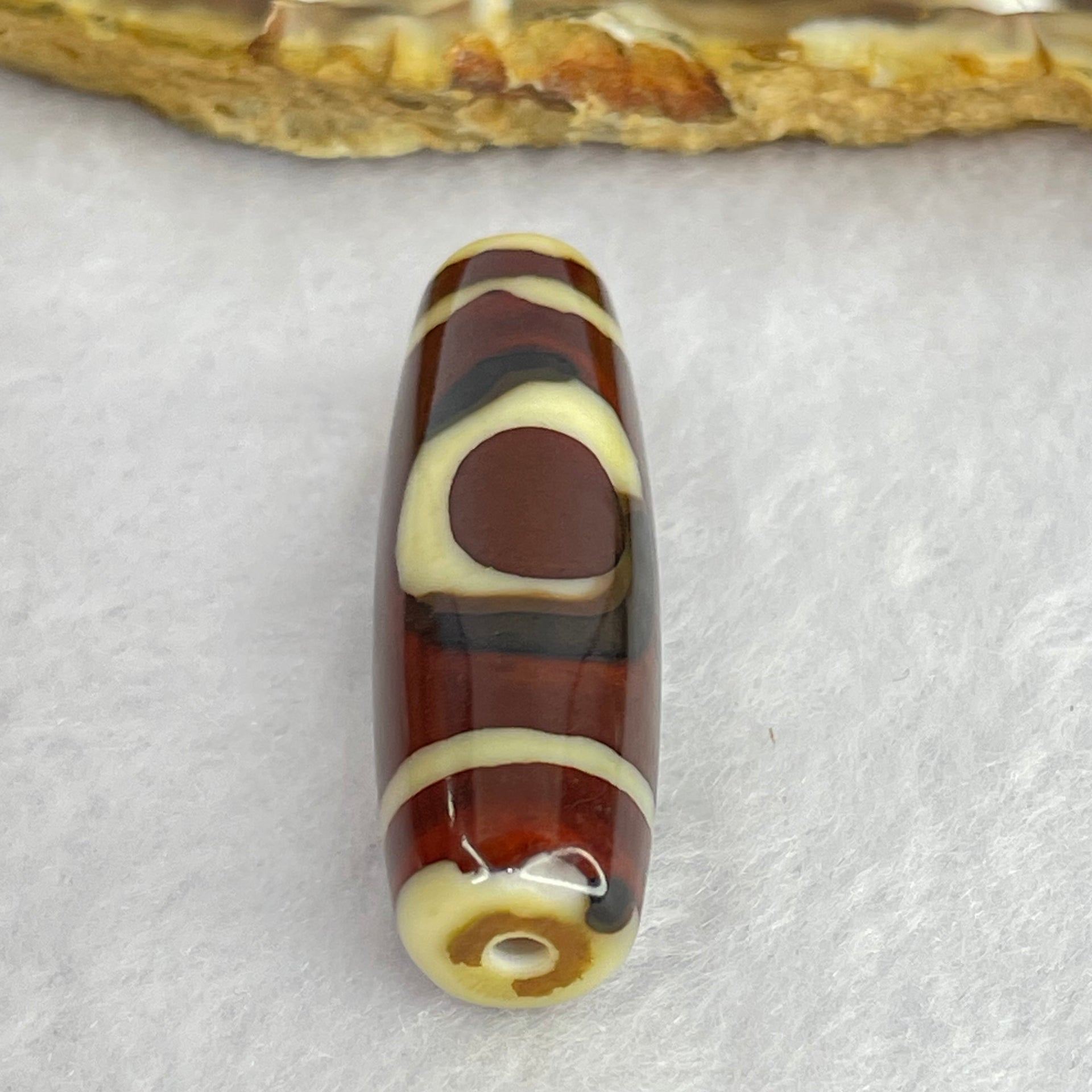 Natural Powerful Tibetan Old Oily Agate Sky Door Serenity 1 Eye Dzi Bead Heavenly Master (Tian Zhu) 一眼天诛 8.83g 37.6 by 12.0mm - Huangs Jadeite and Jewelry Pte Ltd