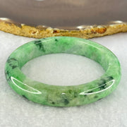 Type A Spicy Green With Dark Green Piao Hua Jadeite Bangle Internal Diameter 56.3mm 58.27g 11.9 by 9.0mm (Close to Perfect) - Huangs Jadeite and Jewelry Pte Ltd