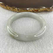 Natural Type A Faint Green Faint Lavender Jadeite Bangle 37.88g Inner Diameter 53.3mm 10.4 by 7.6mm (Very Very Slight Internal Lines) - Huangs Jadeite and Jewelry Pte Ltd