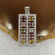 Natural Tourmaline Crystal in S925 Sliver Abacus Pendant 2.34g 3.2 by 2.0mm 10Beads - Huangs Jadeite and Jewelry Pte Ltd