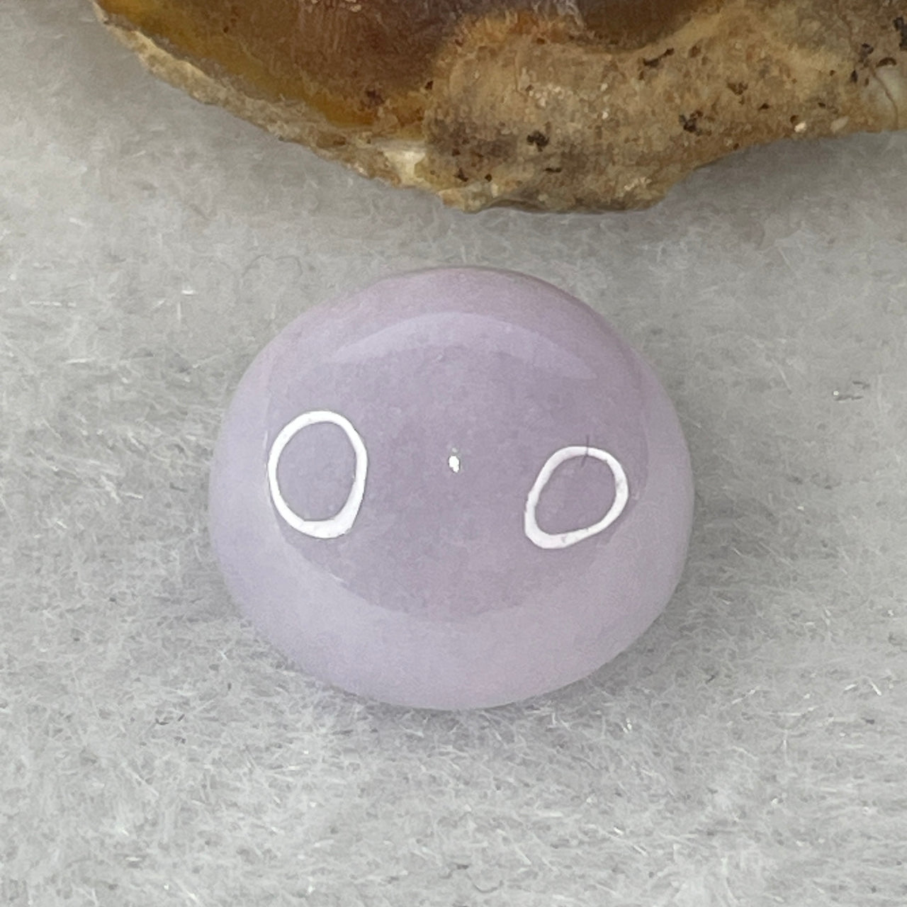 Certified Natural Type A Lavender Jadeite Loose Oval Cabochon Stone | Authentic Myanmar Feicui "Ziluolan" Royal Violet Paradigm | Investment-Grade Master Artisan Hand-Polished Focal Specimen for Bespoke Setting (2.13g | 12.6x7.7mm)