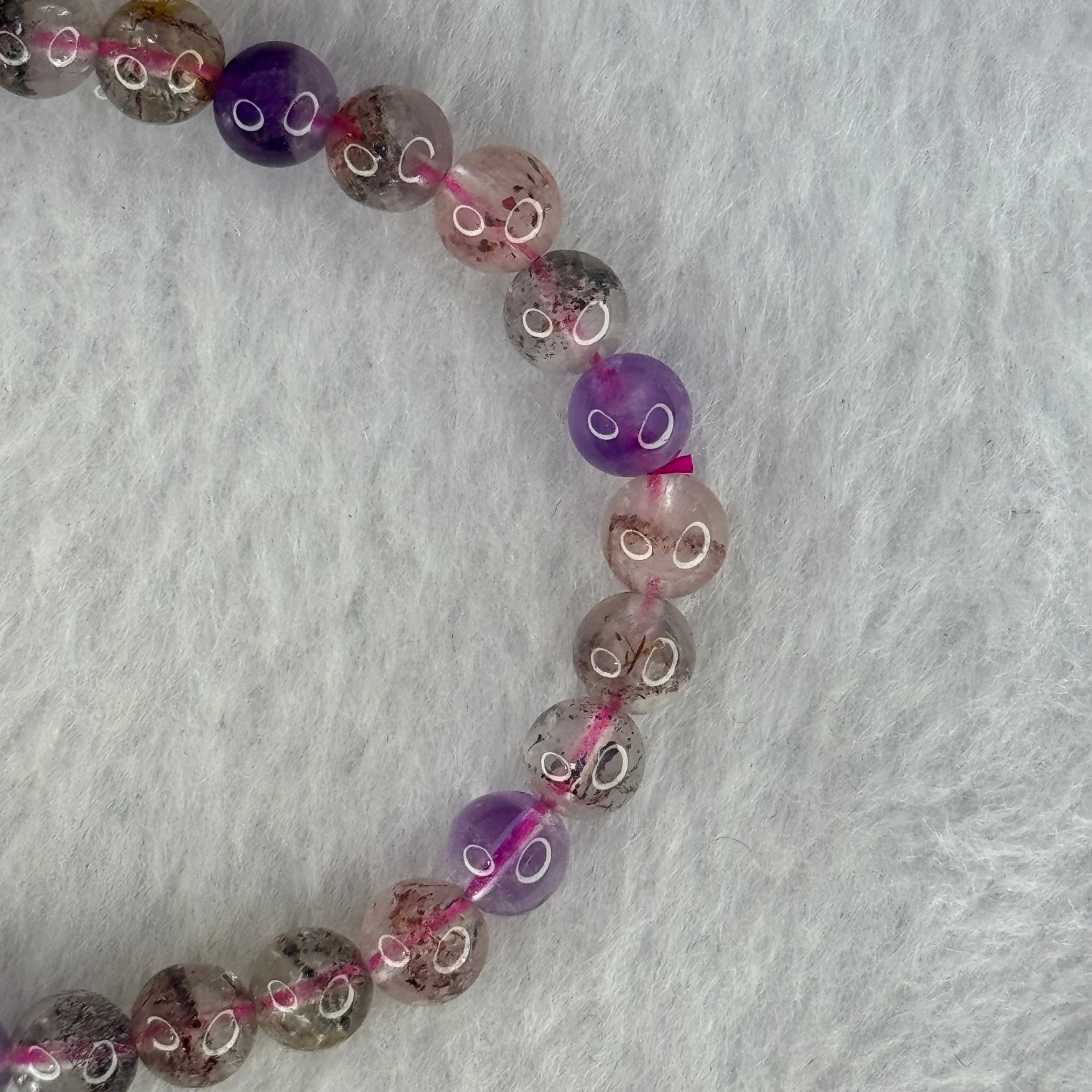 Natural Super 7 Beads Bracelet 10.48g 16.5cm 6.5mm 31 Beads - Huangs Jadeite and Jewelry Pte Ltd