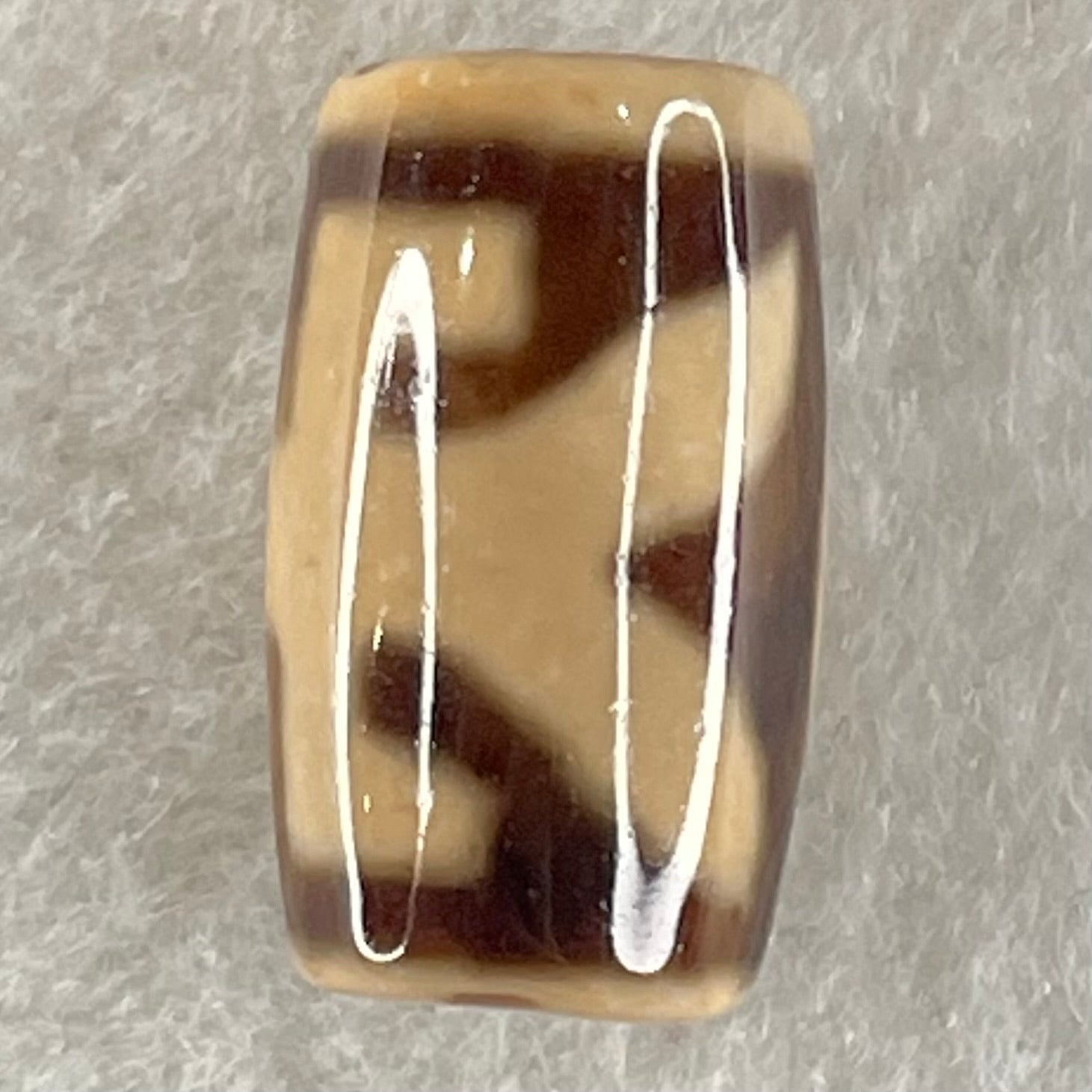 Natural Powerful Tibetan Old Oily Agate Patina Guiren Tairen Human Dzi Bead Totem Amulet Heavenly Master (Tian Zhu) 贵人天诛 4.61g 19.7 by 11.7mm - Huangs Jadeite and Jewelry Pte Ltd
