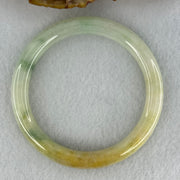 Type A Light Green with Yellow and Blueish Green Patches Jadeite Bangle Internal Diameter 52.0mm 32.14g 7.9 by 8.0mm (Slight Internal Lines) - Huangs Jadeite and Jewelry Pte Ltd