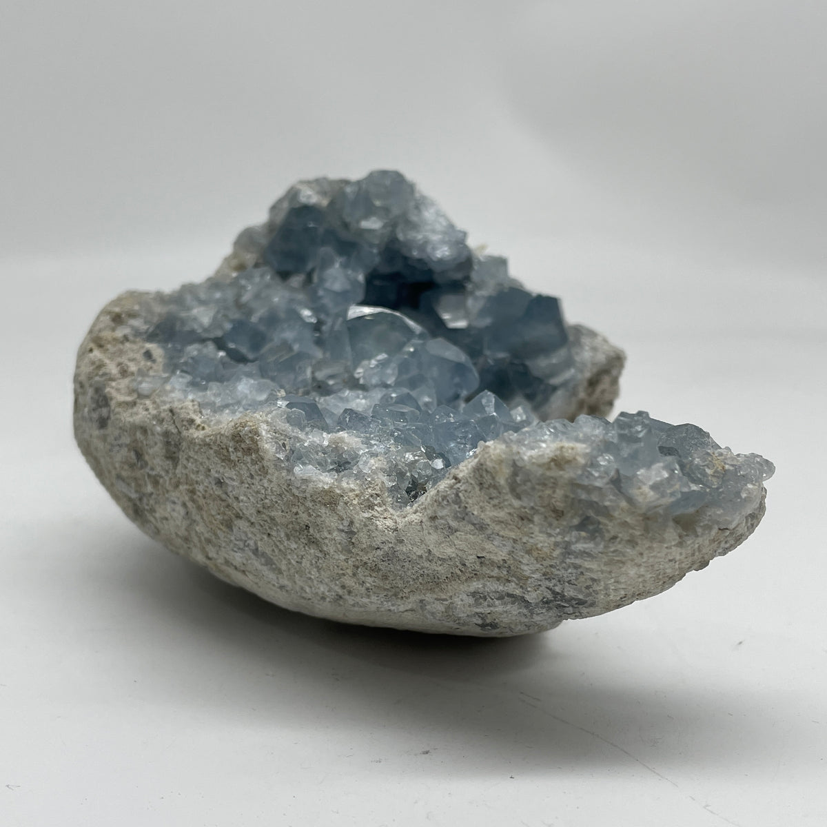 Natural Celestine Rough Display |(1,360.2g | 165.0 x 120.0 x 80.0mm | Divine Harmony Catalyst, "Stone of Heavenly Peace & Intuitive Wisdom" Tranquility Geode Anchor, Feng Shui Sanctuary Space Purifier)