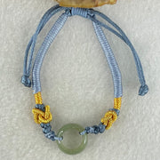 Type A Blueish Green Jadeite Ping An Kou String Bracelet 2.36g 13.8 by 5.8mm - Huangs Jadeite and Jewelry Pte Ltd