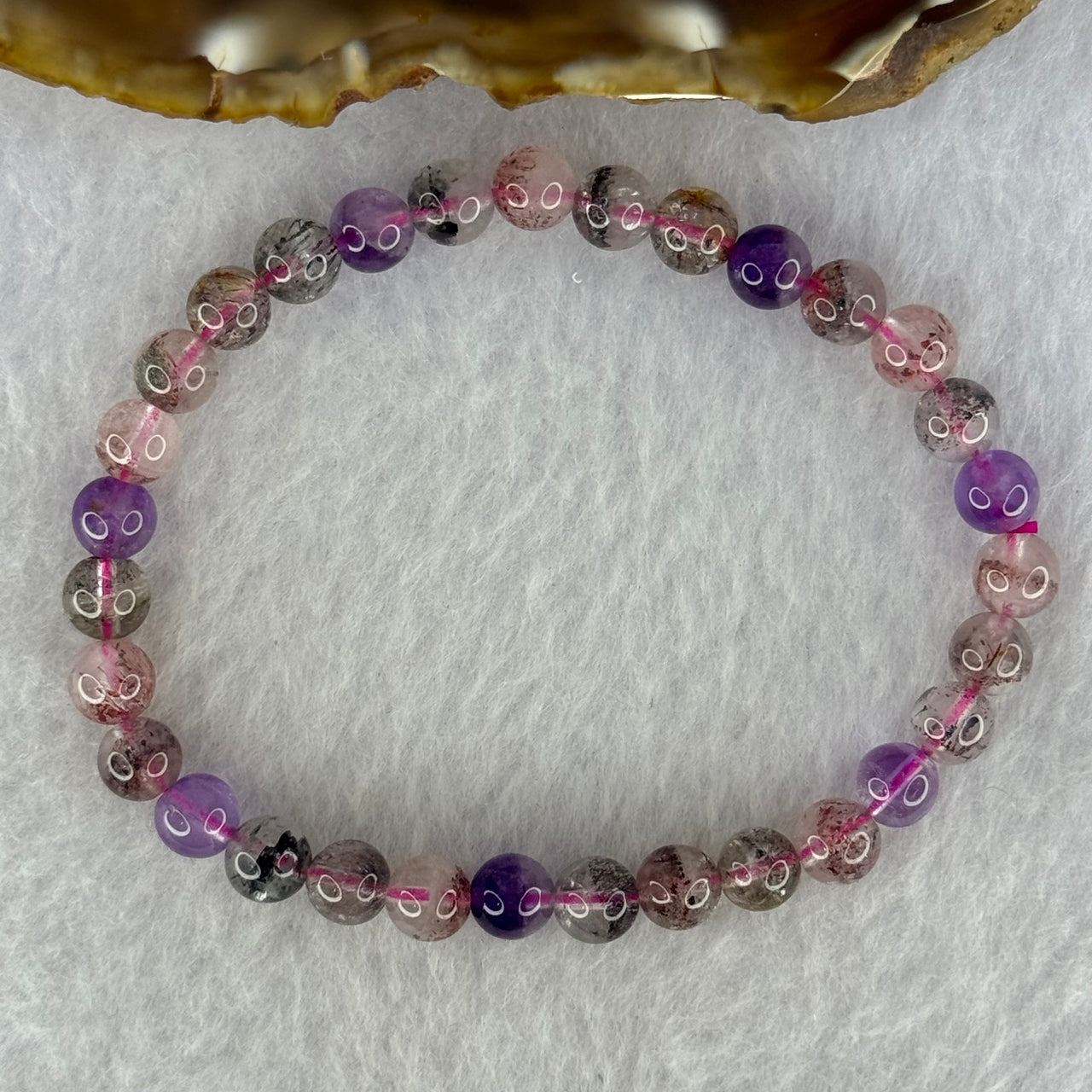 Natural Super 7 Beads Bracelet 10.48g 16.5cm 6.5mm 31 Beads - Huangs Jadeite and Jewelry Pte Ltd