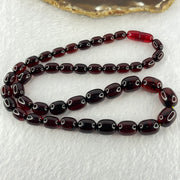 Natural Blood Red Amber Beads Bracelet 天然血珀手链 27.99g 48cm 7.3-11.5mm 43 Beads - Huangs Jadeite and Jewelry Pte Ltd