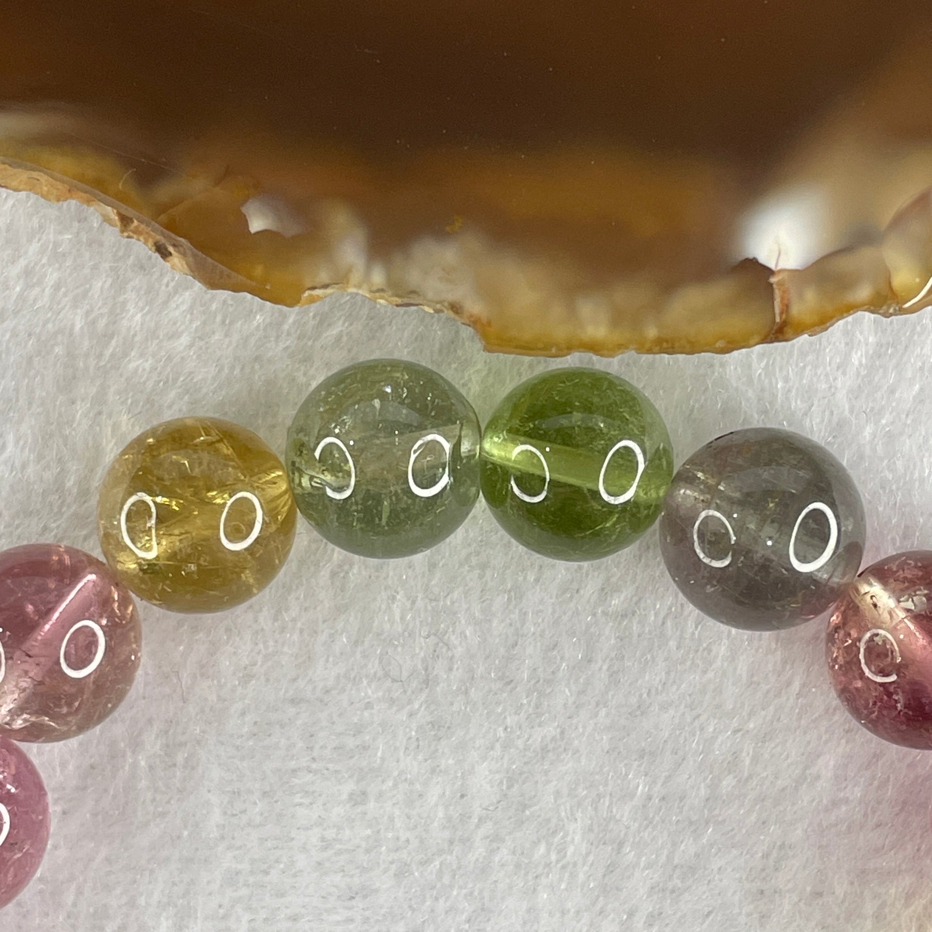 Very Good Natural Tourmaline Crystal Beads Bracelet 32.47g 14cm 10.9mm 17Beads - Huangs Jadeite and Jewelry Pte Ltd