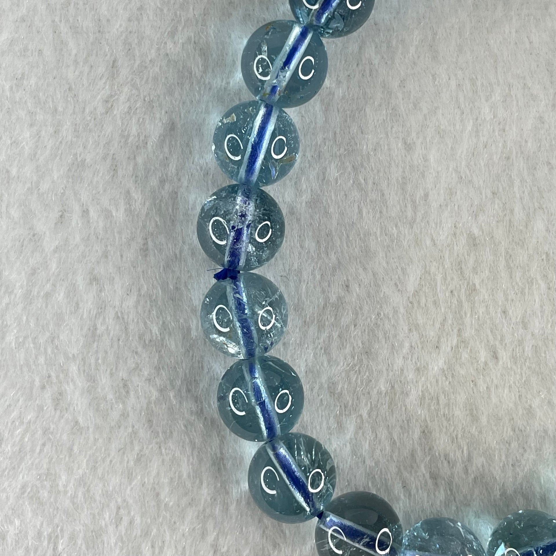 Good Grade Natural Blue Topaz Beads Bracelet 29.77g 15.5cm 9.4mm 21 Beads - Huangs Jadeite and Jewelry Pte Ltd