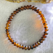 Natural Dark Brownish Yellow Medicine Amber Beads Bracelet 天然抚顺药珀手链 4.29g 14.5cm 6.5mm 43 Beads - Huangs Jadeite and Jewelry Pte Ltd