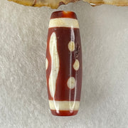 Natural Powerful Tibetan Old Oily Red White Agate One Eye Water Element Dzi Bead Heavenly Master (Tian Zhu) 一眼水元素天珠 10.47g 37.6 by 13.5mm - Huangs Jadeite and Jewelry Pte Ltd