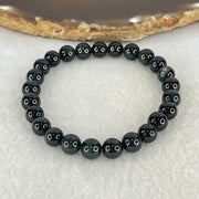Rare Very Good Grade Natural Blue Tourmaline Beads Bracelet 15.00g 15cm 7.3mm 25 Beads - Huangs Jadeite and Jewelry Pte Ltd