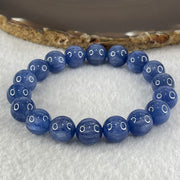 Natural Blue Kyanite Beads Bracelet 38.78g 15.5cm 10.7 18 Beads - Huangs Jadeite and Jewelry Pte Ltd