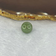 Type A Green with Dark Green Patch Jadeite Bead for Bracelet/Necklace/Earrings/Rings 4.00g 13.2mm - Huangs Jadeite and Jewelry Pte Ltd