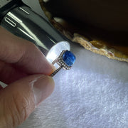 Good Grade Natural Blue Kyanite Bead in S925 Sliver Adjustable Ring 2.13g 7.7 by 4.5mm - Huangs Jadeite and Jewelry Pte Ltd