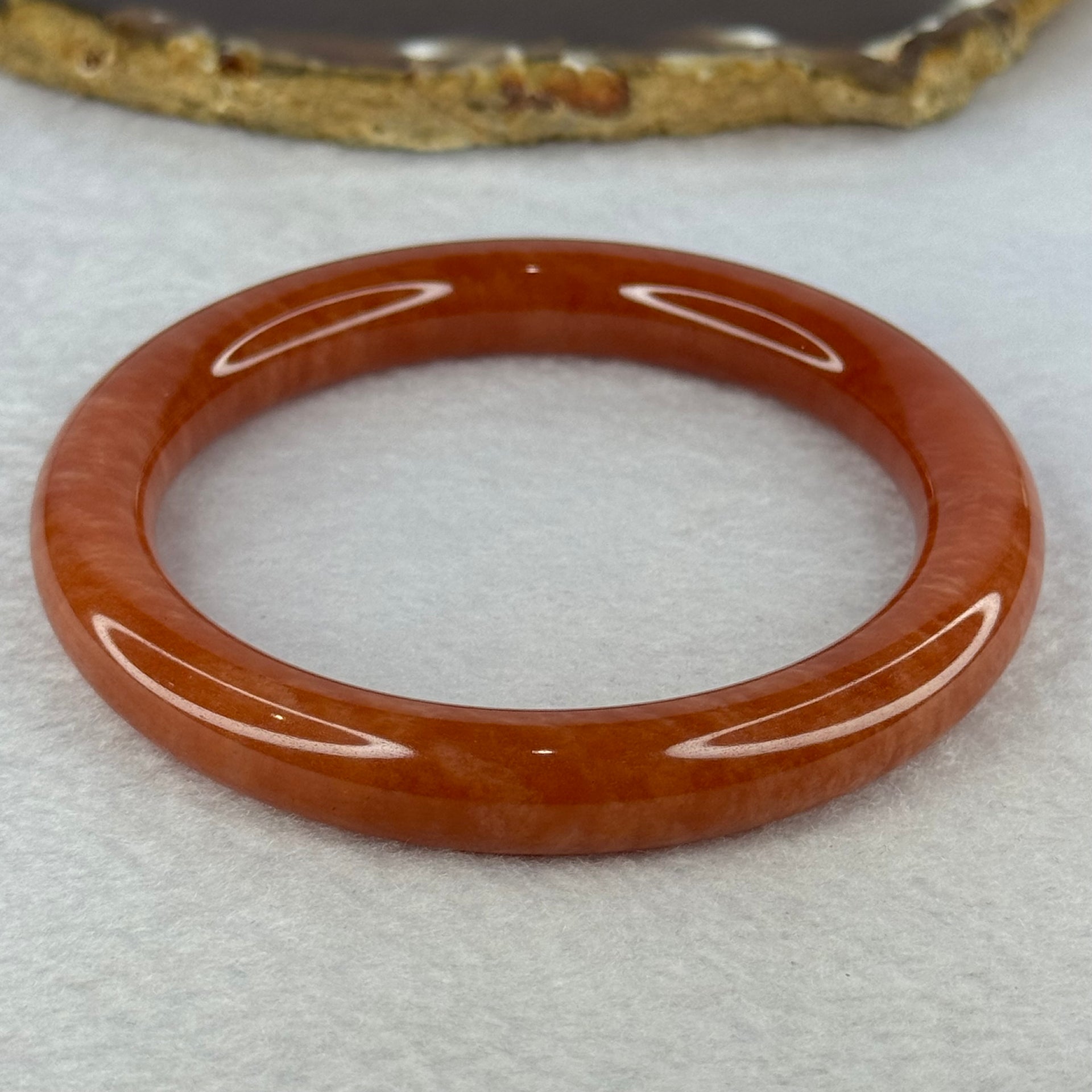 Red Quartzite Jade Bangle 天山玉手镯 Internal Diameter 61.0mm 49.43g 10.6 by 10.6mm - Huangs Jadeite and Jewelry Pte Ltd