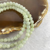 Type A Semi Icy Green with Wuji Grey Piao Hua Beads Necklace 123 Beads 5.5mm 32.42g - Huangs Jadeite and Jewelry Pte Ltd