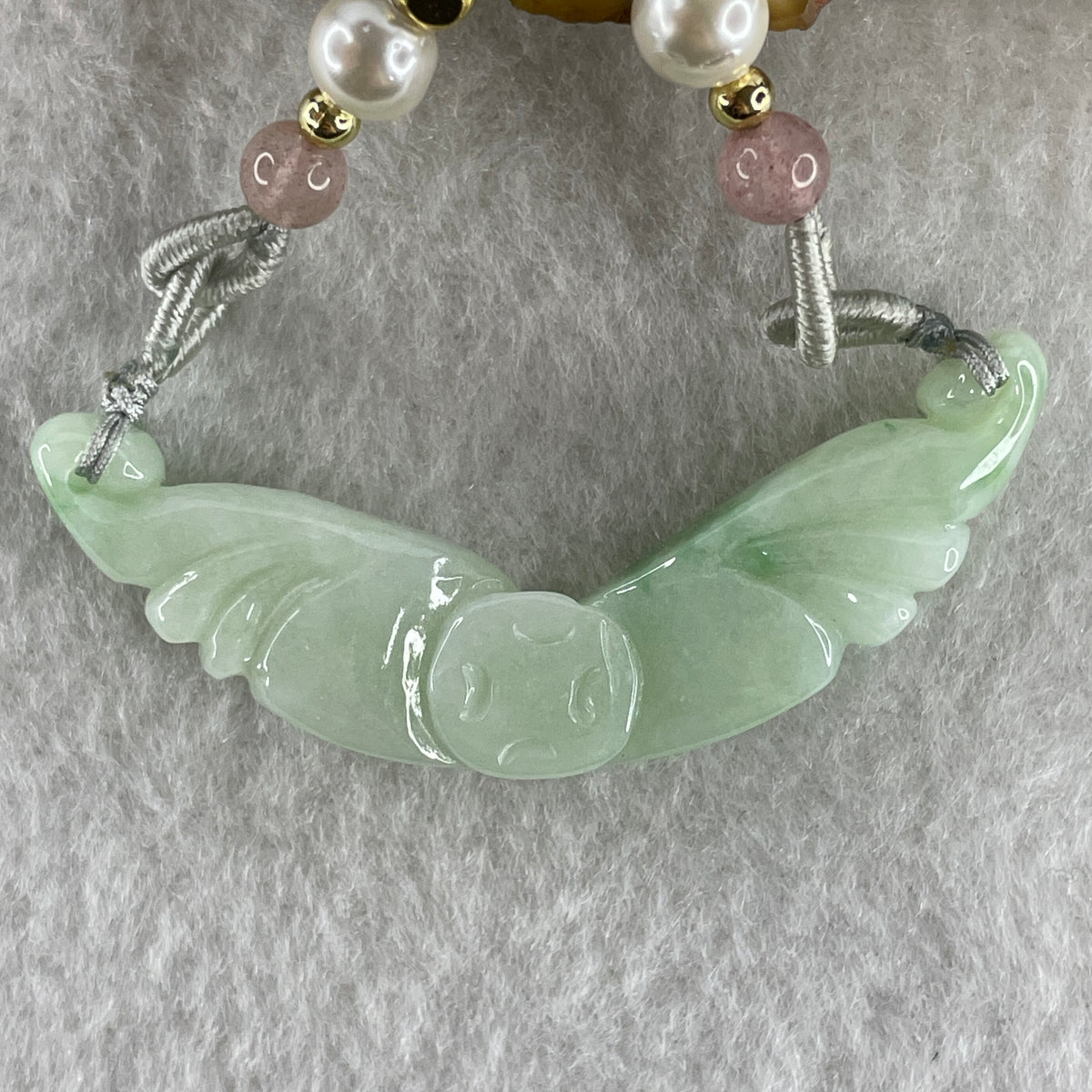 Natural Type A Green Jadeite Butterfly with Coins Pendant | Transformation, Longevity & Double Wealth Talisman (11.90g | 49.8 x 17.8 x 7.0mm) - Huangs Jadeite and Jewelry Pte Ltd