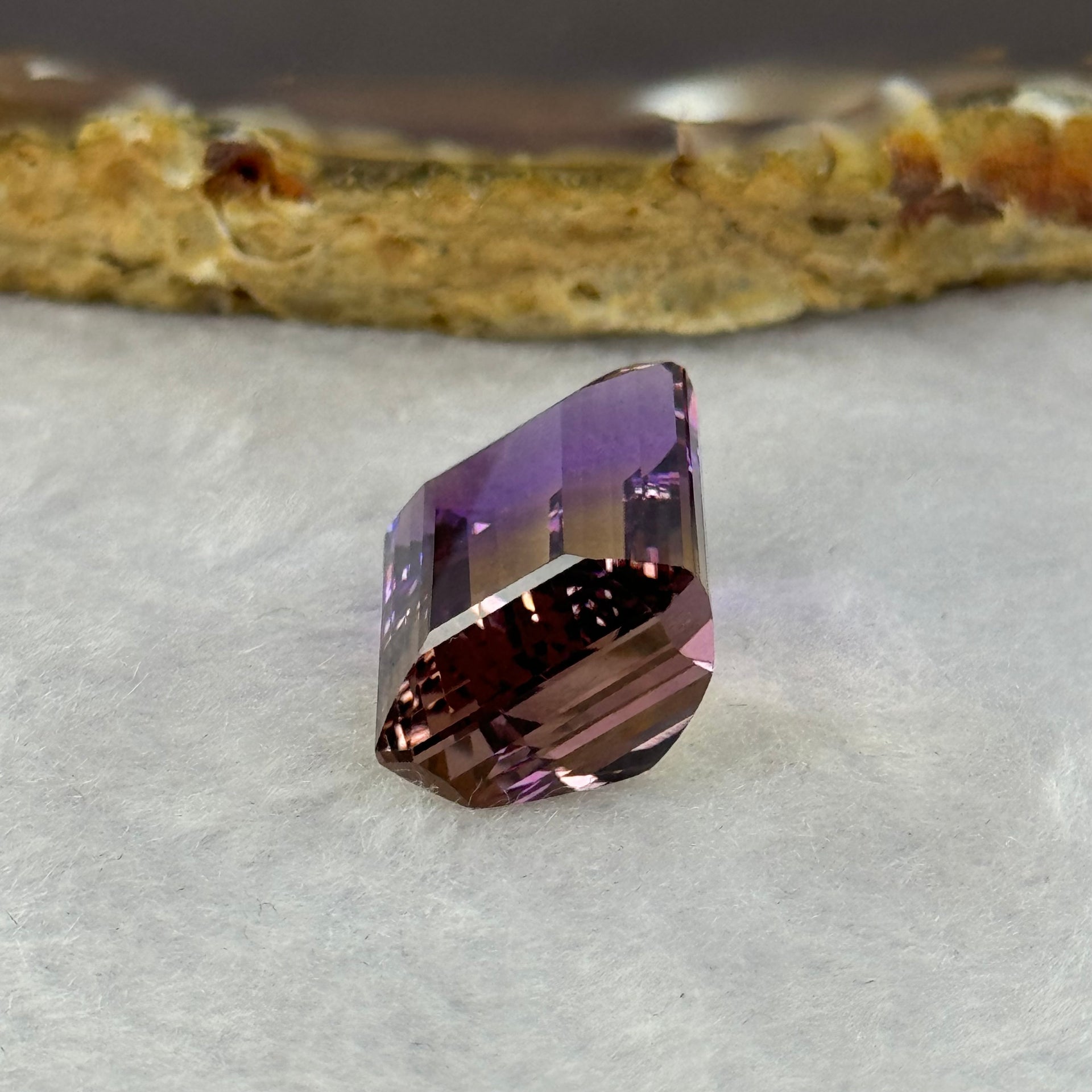 Natural Faceted Ametrine Parallelogram Shape 20.34ct 19.8 by 13.8 by 9.7mm - Huangs Jadeite and Jewelry Pte Ltd