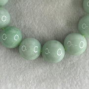 Type A Light Green Jadeite Beads Bracelet 89.10g 15cm 16.0mm 13 Beads (Very Slight Internal Lines) - Huangs Jadeite and Jewelry Pte Ltd