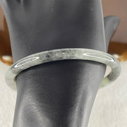 Natural Type A Wuji Grey Jadeite Bangle | 59.3mm Inner Diameter (19.10g 5.5x6.1mm | Very Slight External Rough | Yin-Yang Harmony & Spiritual Protection) - Huangs Jadeite and Jewelry Pte Ltd
