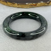 Type A Grey Wuji with Emerald Green Jadeite Bangle Internal Diameter 54.8mm 88.42g 13.5 by 12.0mm (Very Slight Internal Line) - Huangs Jadeite and Jewelry Pte Ltd