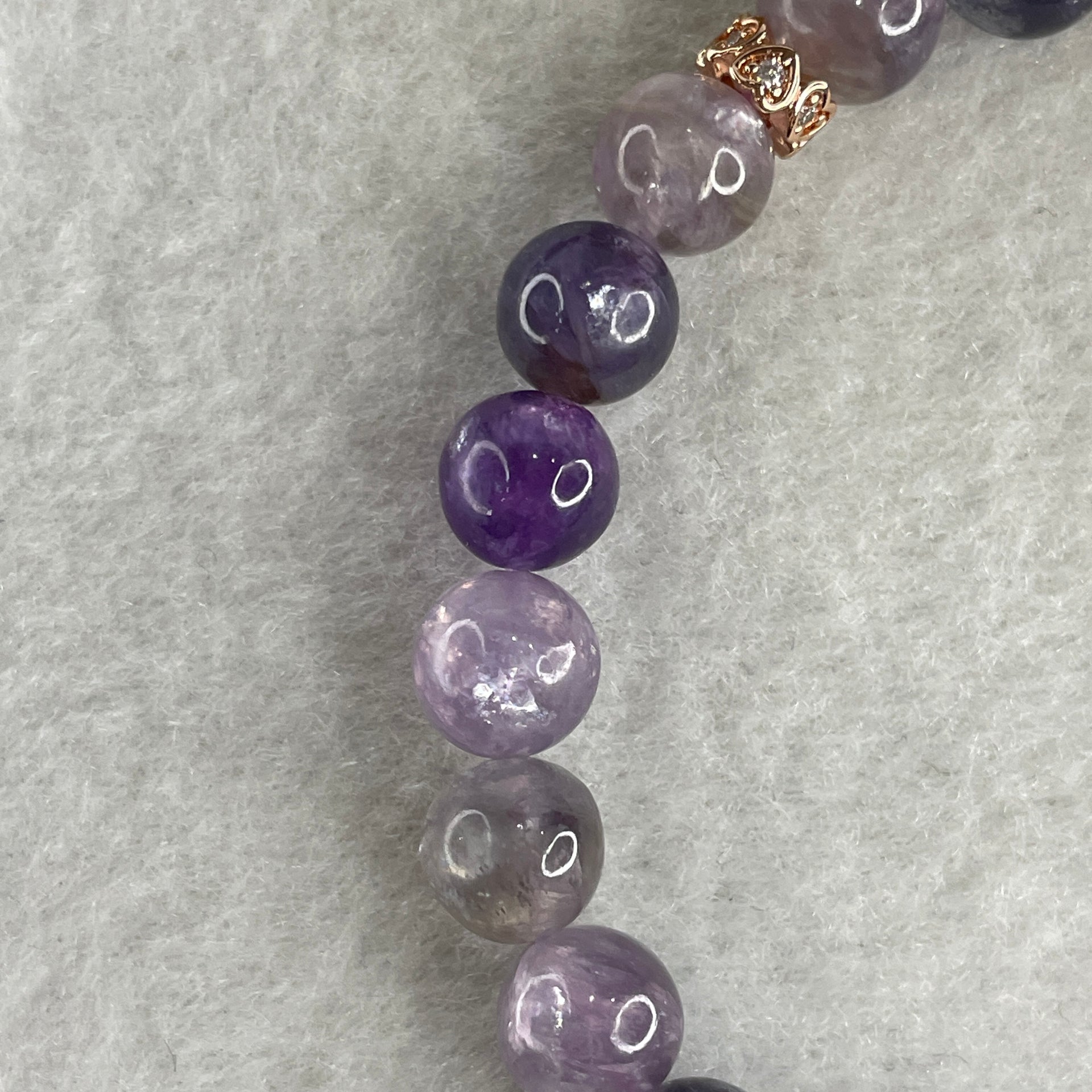 Unknown Purple Beads Bracelet 18.65g 16cm 8.2mm 23 Beads - Huangs Jadeite and Jewelry Pte Ltd