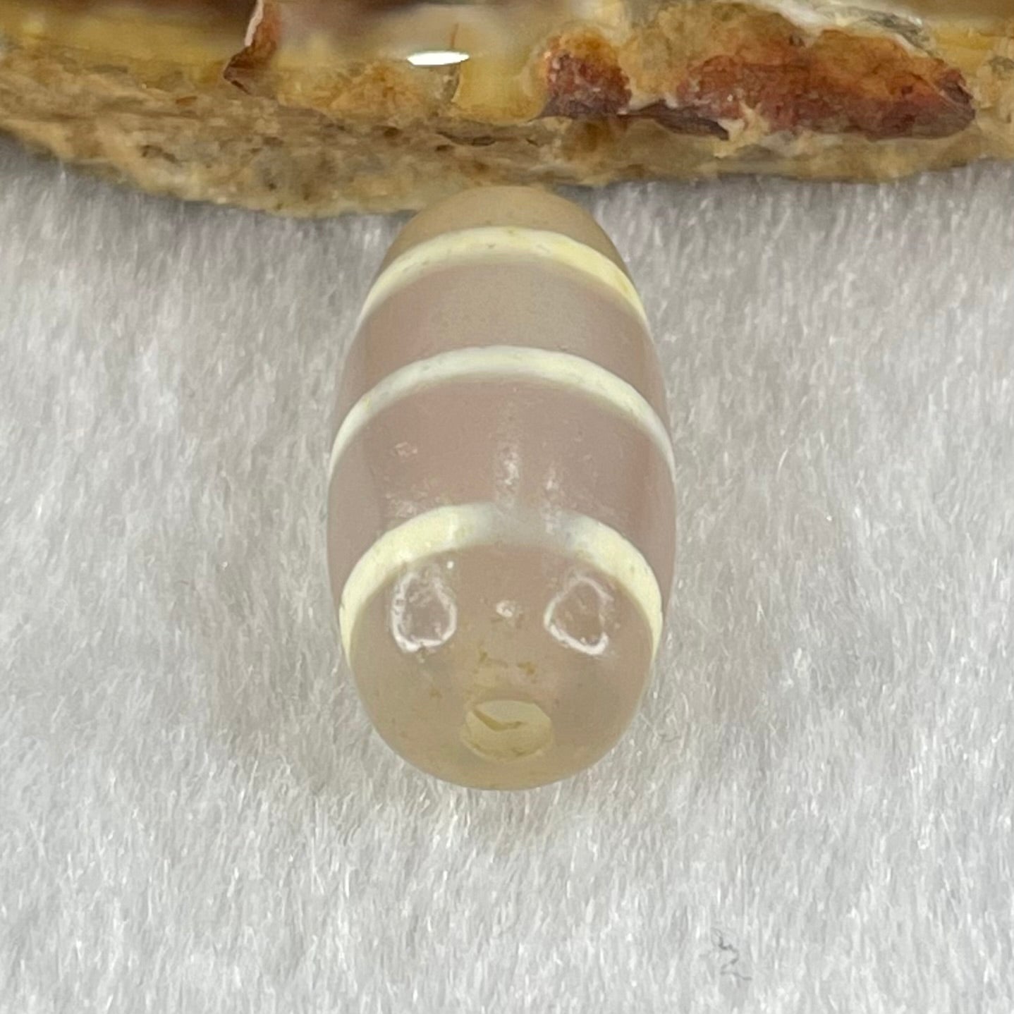 Natural Powerful Tibetan Old Oily Agate 3-Lines Dzi Bead Heavenly Master (Tian Zhu) 三行天诛 2.89g 19.6 by 10.0mm - Huangs Jadeite and Jewelry Pte Ltd