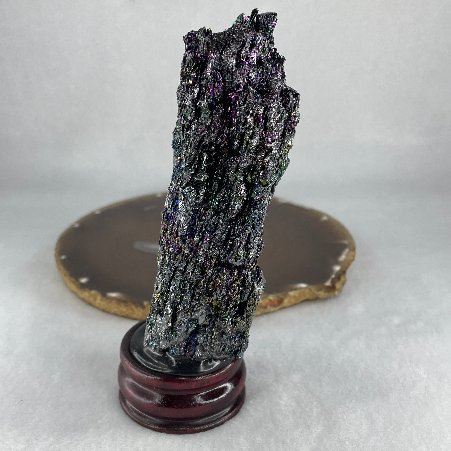 Natural-Black-Moissanite-Rough-Display-with-Wooden-Stand-363.38g-66.5-by-52.2-by-141.5mm