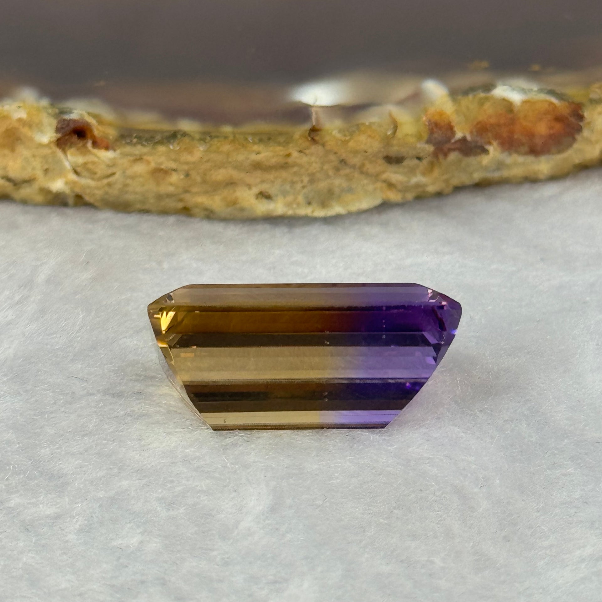 Natural Faceted Ametrine Parallelogram Shape 22.24ct 21.3 by 13.5 by 9.7mm - Huangs Jadeite and Jewelry Pte Ltd