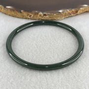 Natural Type A Green Jadeite Bangle | 62.1mm Inner Diameter (13.08g 5.0x5.1mm | Perfect Flawless Grade | Heart Harmony & Infinite Abundance) - Huangs Jadeite and Jewelry Pte Ltd