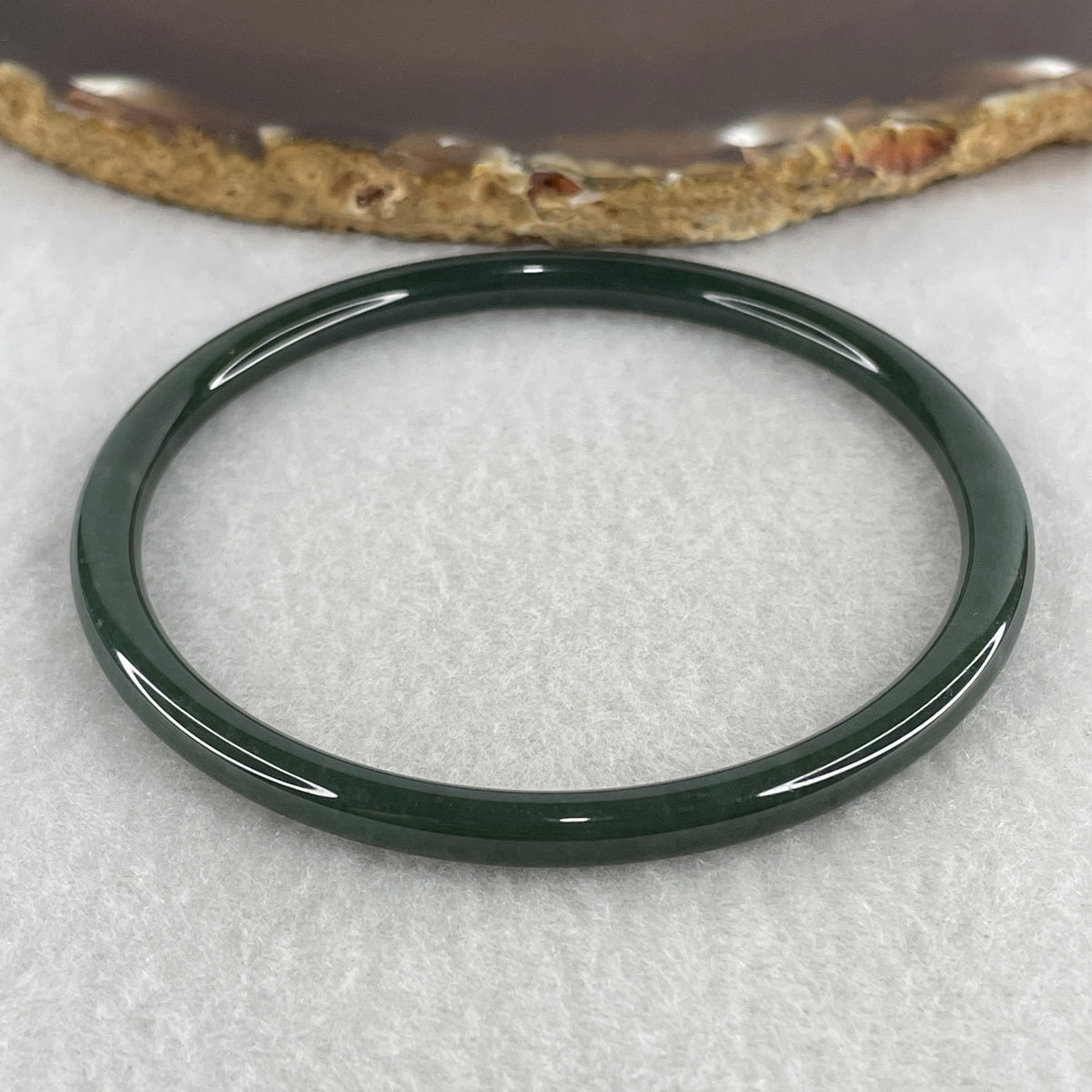 Natural Type A Green Jadeite Bangle | 62.1mm Inner Diameter (13.08g 5.0x5.1mm | Perfect Flawless Grade | Heart Harmony & Infinite Abundance) - Huangs Jadeite and Jewelry Pte Ltd