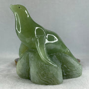 Natural Green Serpentine Seal Display 1,061.1g 132.0 by 88.0 by 123.0mm - Huangs Jadeite and Jewelry Pte Ltd