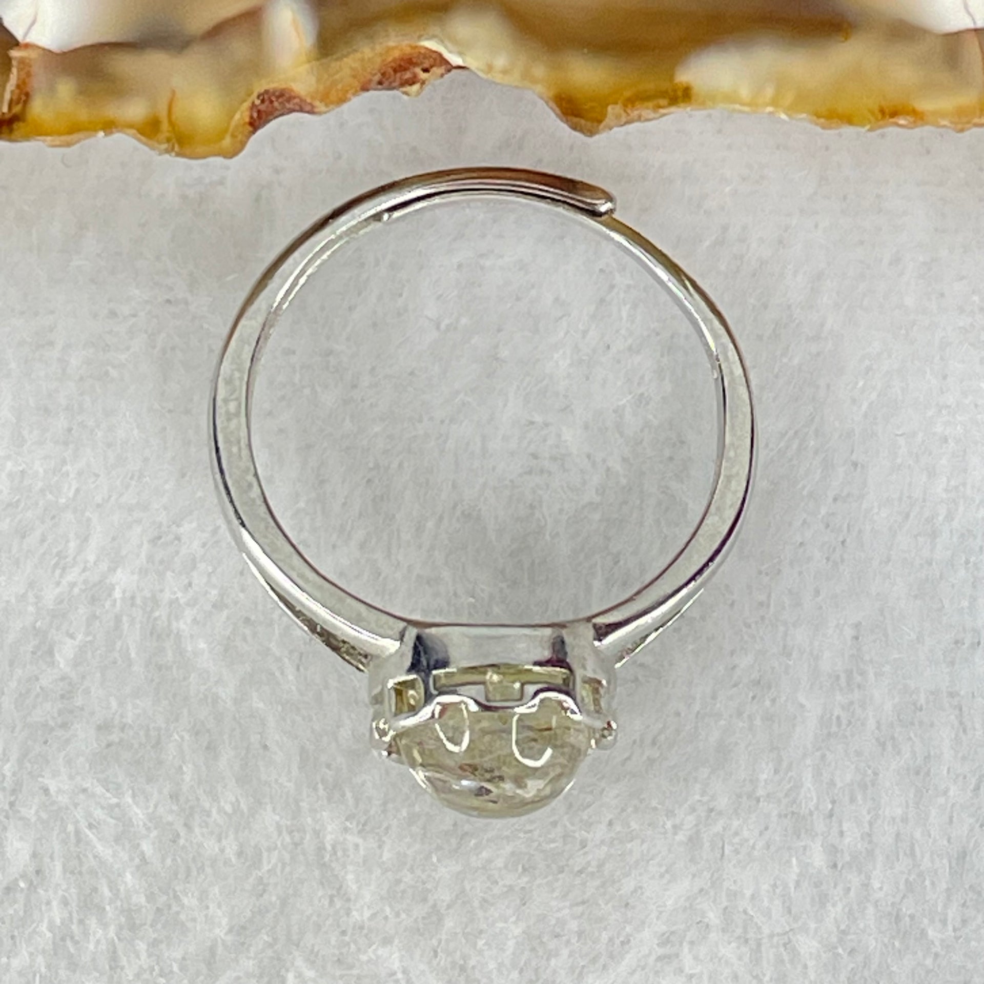 Above Average Grade Natural Super 7 Crystal in S925 Sliver Ring (Adjustable Size) 1.98g 9.4 by 7.1 by 4.5mm - Huangs Jadeite and Jewelry Pte Ltd