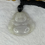 Type A Light Lavender Jadeite Milo Buddha Pendent 7.06g 25.4 by 28.3 by 3.0mm - Huangs Jadeite and Jewelry Pte Ltd