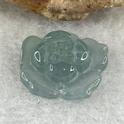 Natural Type A Greyish Green Jadeite Lotus Flower Pendant | Bloom Purity, Grounding & Serenity Talisman (1.20g | 14.8 x 13.7 x 4.1mm) - Huangs Jadeite and Jewelry Pte Ltd