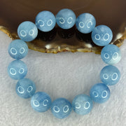 Natural Aquamarine Beads Bracelet 81.94g 19cm 16.2mm 14 Beads - Huangs Jadeite and Jewelry Pte Ltd