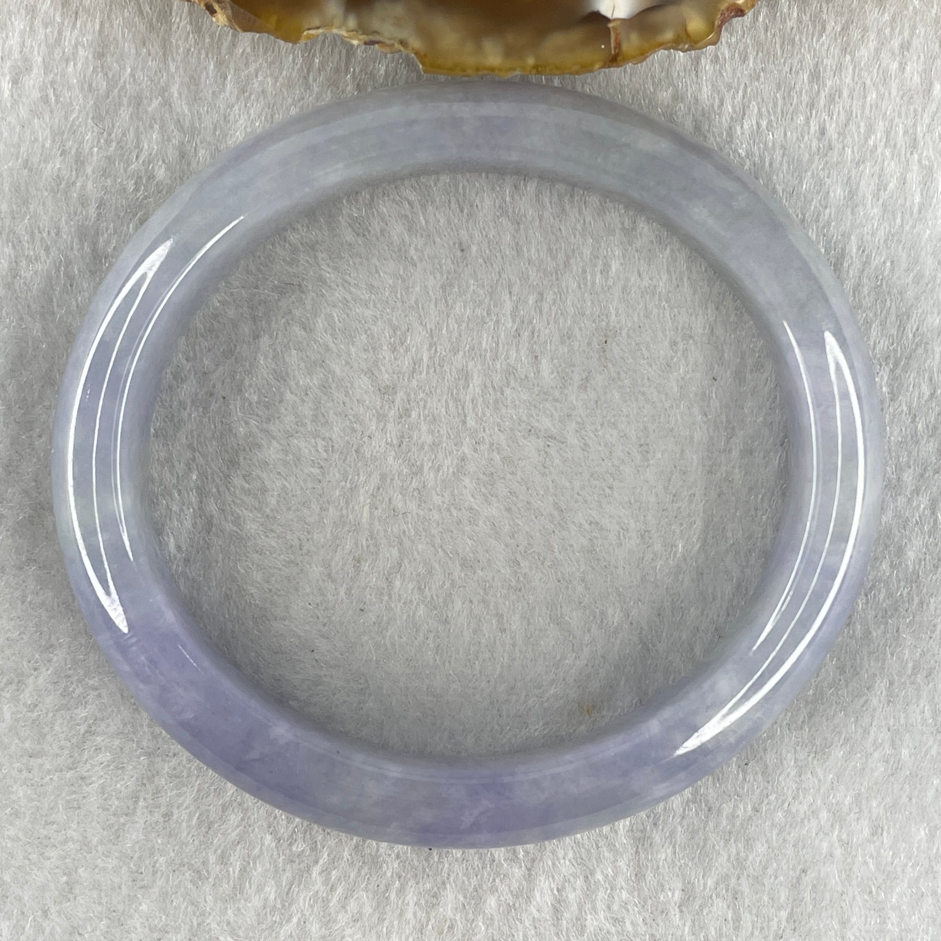 Rare Natural Type A Deep Intense Lavender Jadeite Oval Bangle 40.91g Inner Diameter 52.8mm 11.9 by 7.0mm (Very Very Slight Internal Line) - Huangs Jadeite and Jewelry Pte Ltd
