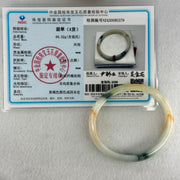Type A Light Green with Blueish Green and Yellow Jadeite Oval Bangle Internal Diameter 55.8mm 36.00g 12.4 by 5.7mm (Slight Difference External Line) - Huangs Jadeite and Jewelry Pte Ltd
